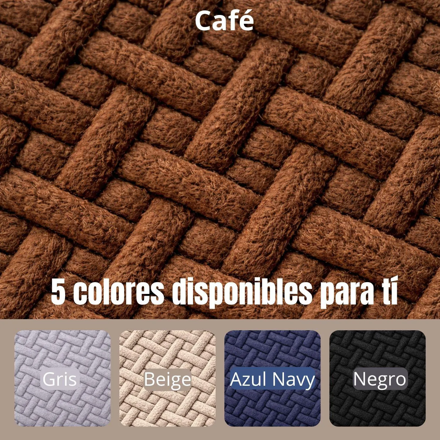 Protector de Sofá 2 Puestos Elastico Café 4