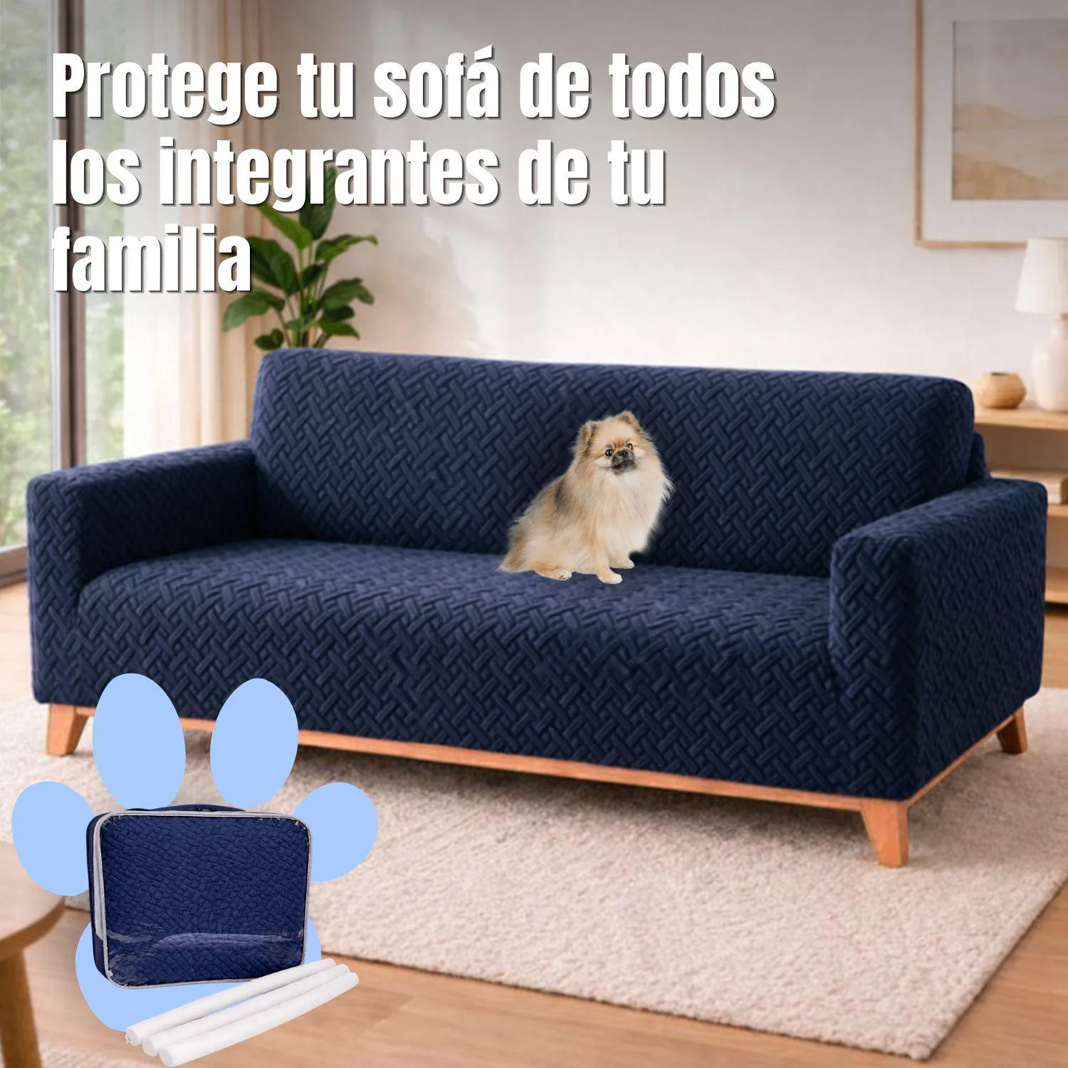 Protector de Sofá 3 Puestos Elasticoazul