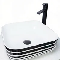 Lavamanos de Sobreponer Cuadrado Color Black Line 40*40*14 cm