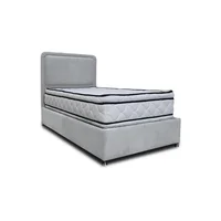 Combo Basecama Nube 100x190 Sencillo mas Espaldar Gris Claro