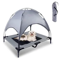 Cama Elevada Perro Hamaca Lona Carpa Iglú Mascotas Raza Mediana Gris L