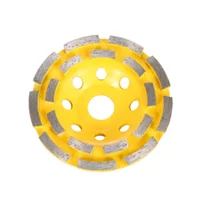 Disco Diamantado Tipo Copa Doble Carril Segmentado para Pulir. Diametro 4-1/2" (115mm). Eje 7/8"(22.2mm) Uyustools Set X 5 Unidades