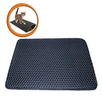 Tapete Recolector Arena Gatos Limpia Pata Doble Capa Arenero Negro