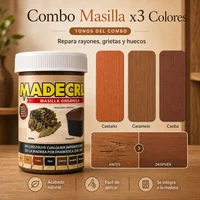 Combo X3 Masilla Madecril 220g: Castaño Caramelo Caoba