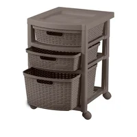 Cajonero Rattan 3 Gavetas Mocca