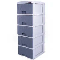 Practimueble Organizador Plástico Pequeño de 5 Niveles Gris Colplast