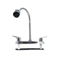Griferia Lavaplatos Mezclador Cromada Cuello de Cisne Flexible Manija Tipo Palanca 8" Fwyy