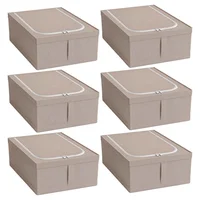 Cajas Organizadoras Ropa Plegables con Tapa y Cierre Set X 6 Unidades