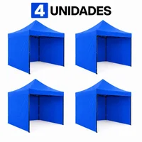 Carpa Toldo 2x2M Paredes Impermeable Plegable Jardín Azu Set X 4 Unidades