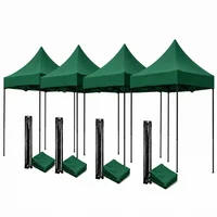 Carpa Toldo 3x3M Verde Plegable Reforzada Impermeable para Eventos Set X 4 Unidades