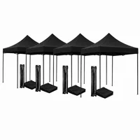 Carpa Toldo 3x3M Reforzado Plegable Impermeable Negro Set X 4 Unidades