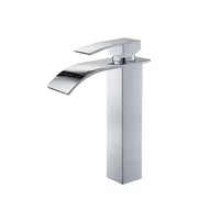 Griferia Lavamanos Monocontrol Cascada Cromada Alta