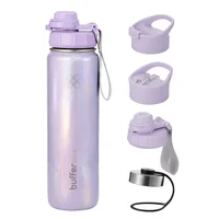 Termo Botella Agua Termica Acero Inox + 4 Tapas - Soaked Lilac Glitter