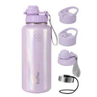Termo Botella Agua Termica Inox Buffer + 4 Tapas - Soaked Lila Glitter