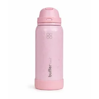 Termo Botella Buffer 1lt Tapa 2en1 Triple Aisl - Pinky Leopard