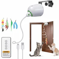 Juguete para Gatos Colgante Automático Plumas Recargable Puerta