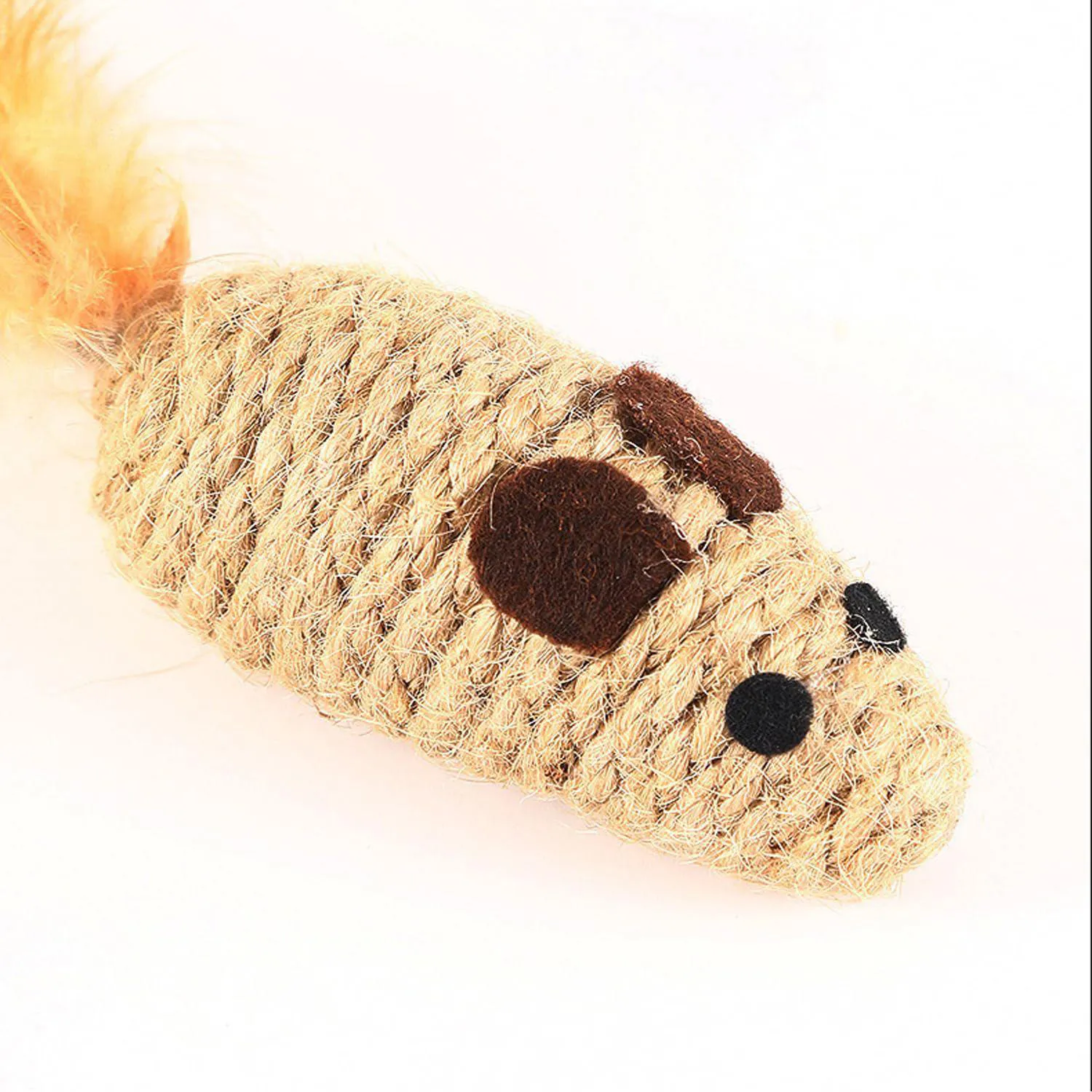 Juguete para Gatos Ratón Pluma Sisal 15 cm UtySty 5