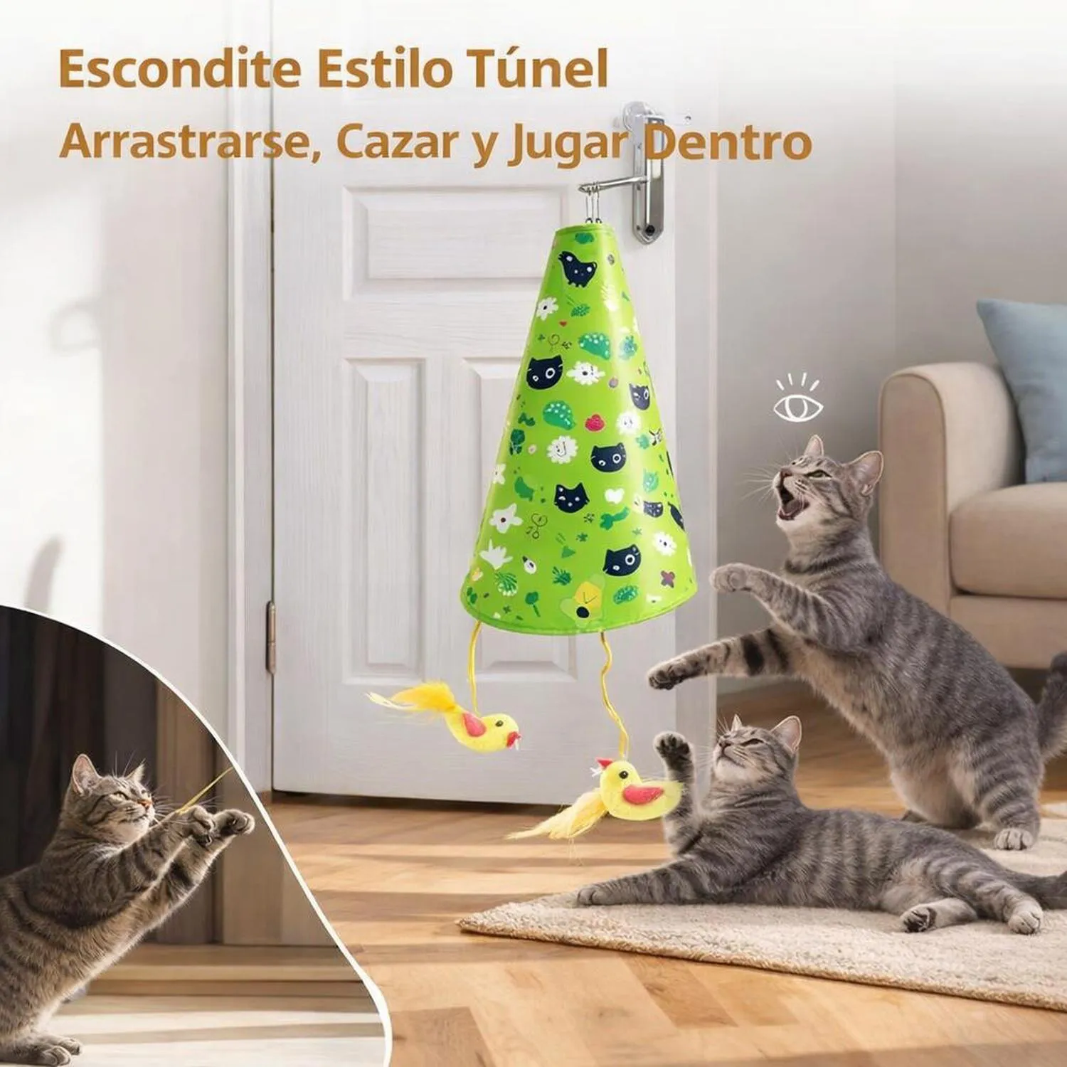 Juguete para Gatos Colgante Automático Pájaro Interactivo Recargable