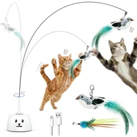 Juguete para Gatos Varita Automática Pájaro Volador Silicona Recargable Catpick