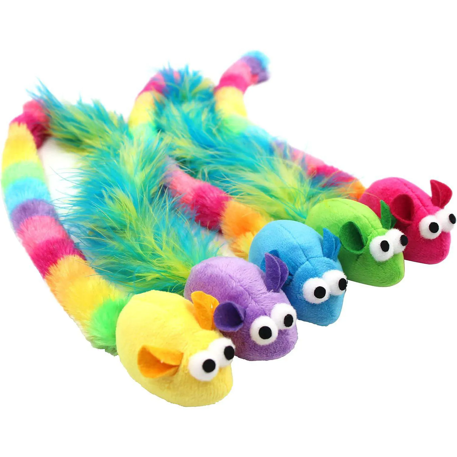 Juguete para Gatos Ratón Hierba Gatera Plumas Peluche Jumpaws
