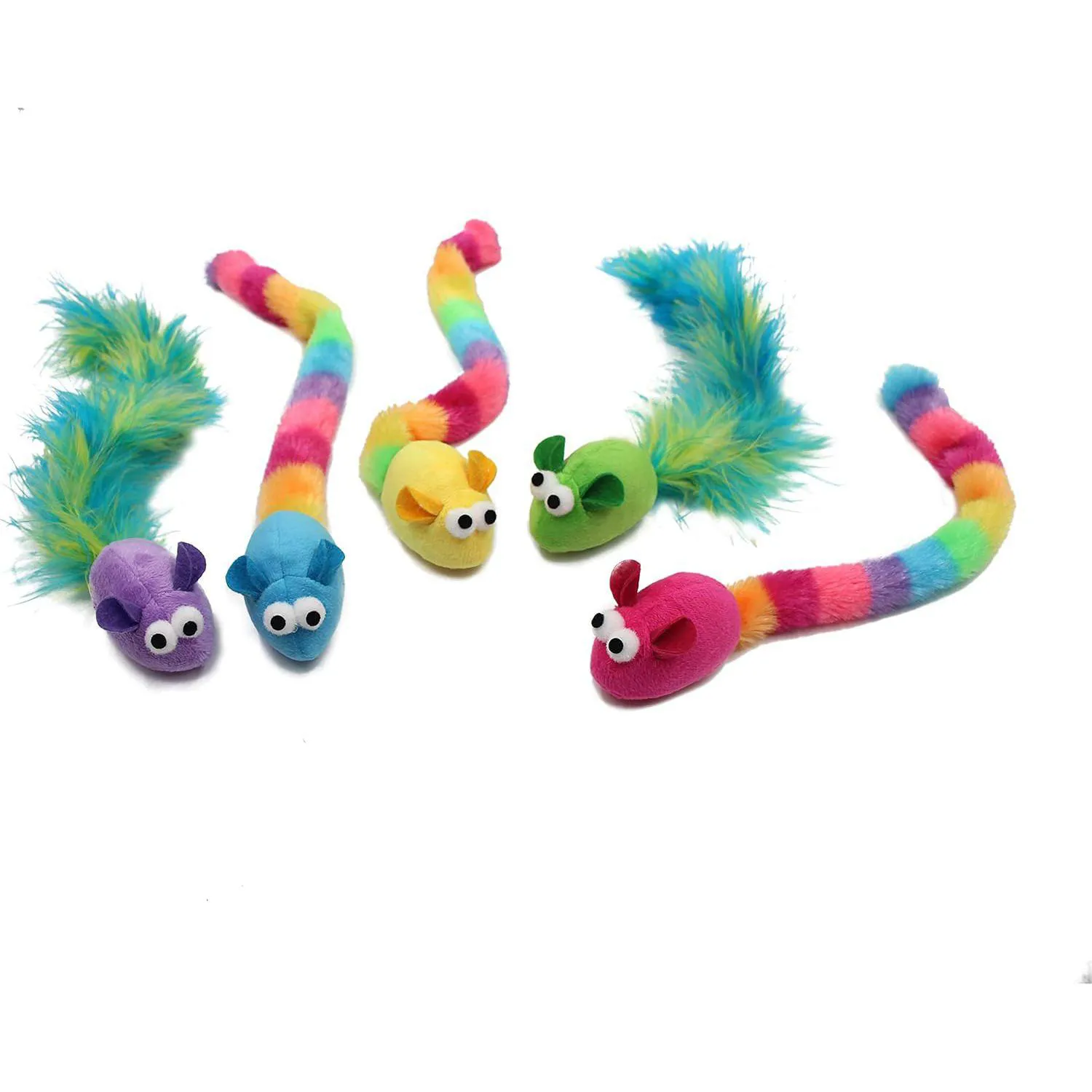 Juguete para Gatos Ratón Hierba Gatera Plumas Peluche Jumpaws 5