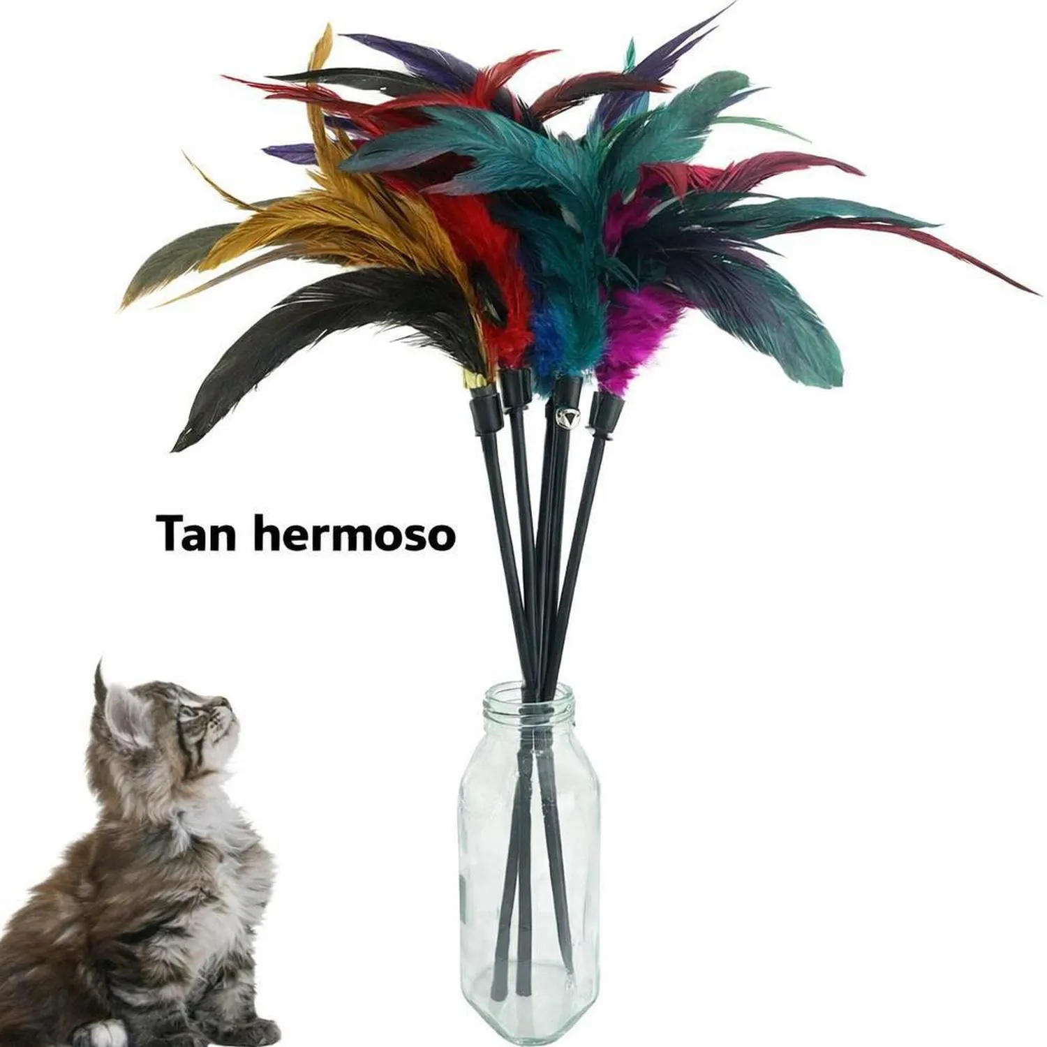 Juguete para Gatos Varita plumas Interactiva 45 cm Cateness