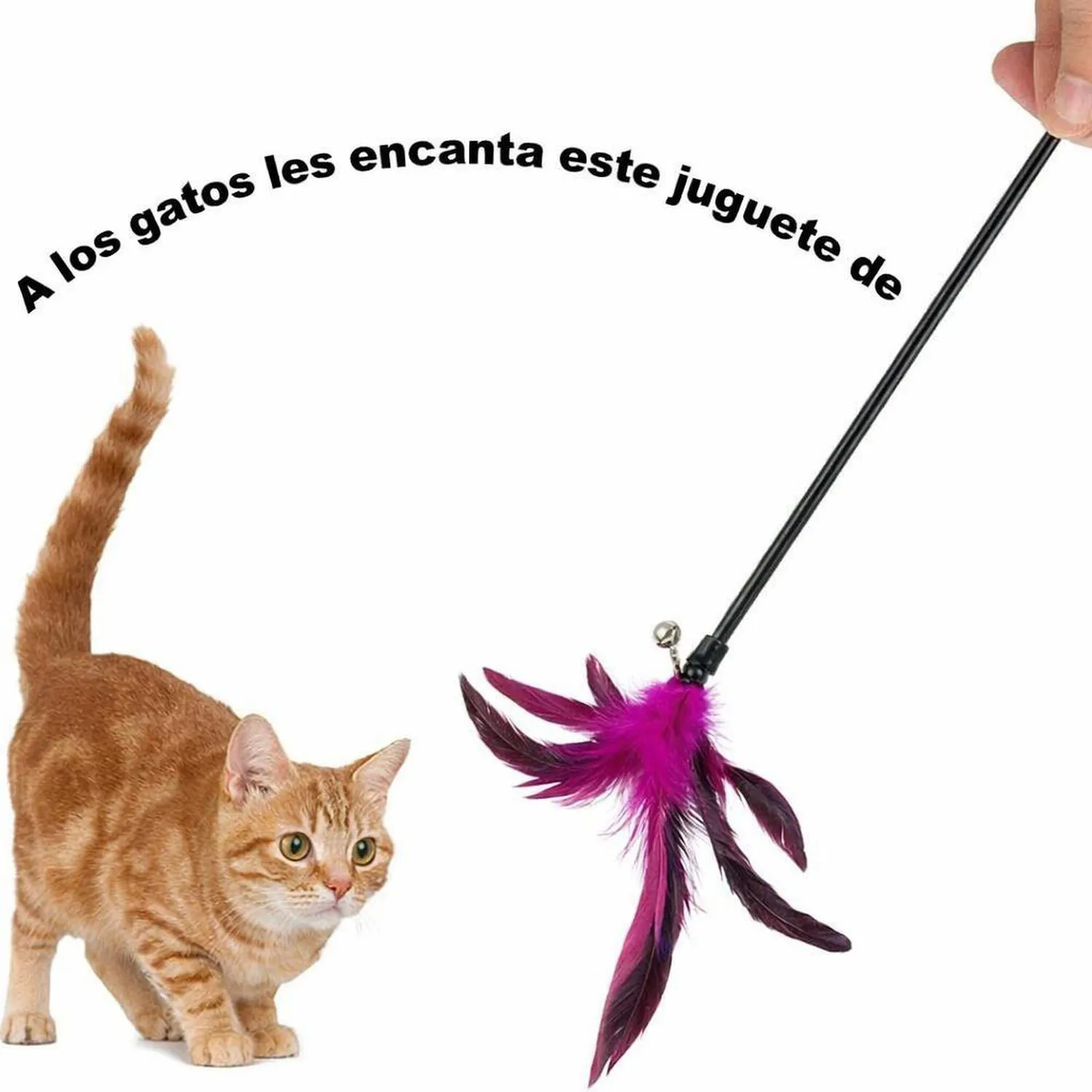 Juguete para Gatos Varita plumas Interactiva 45 cm Cateness 4
