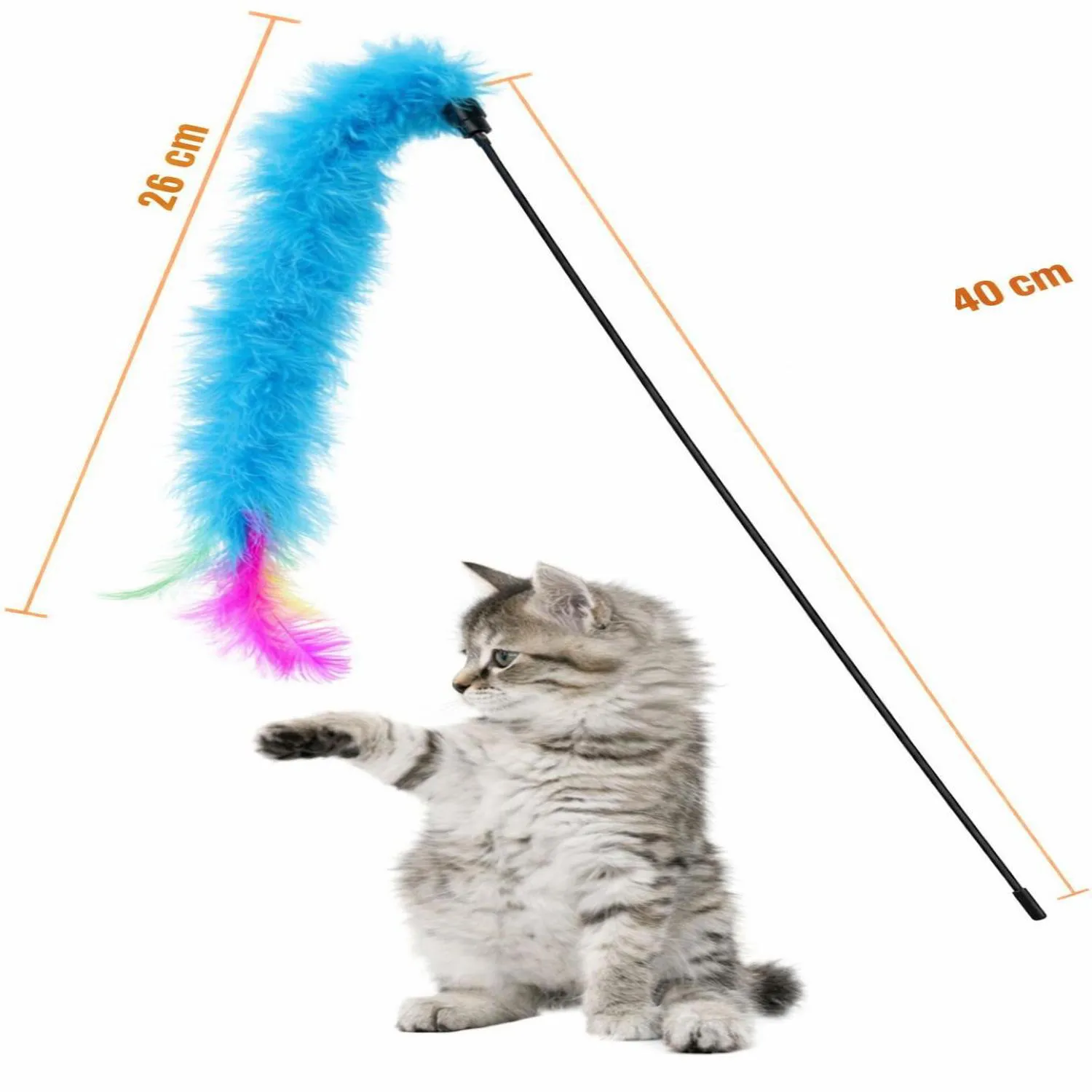 Juguete para Gatos Varita Plumas Interactiva 48 cm Cateneed 3