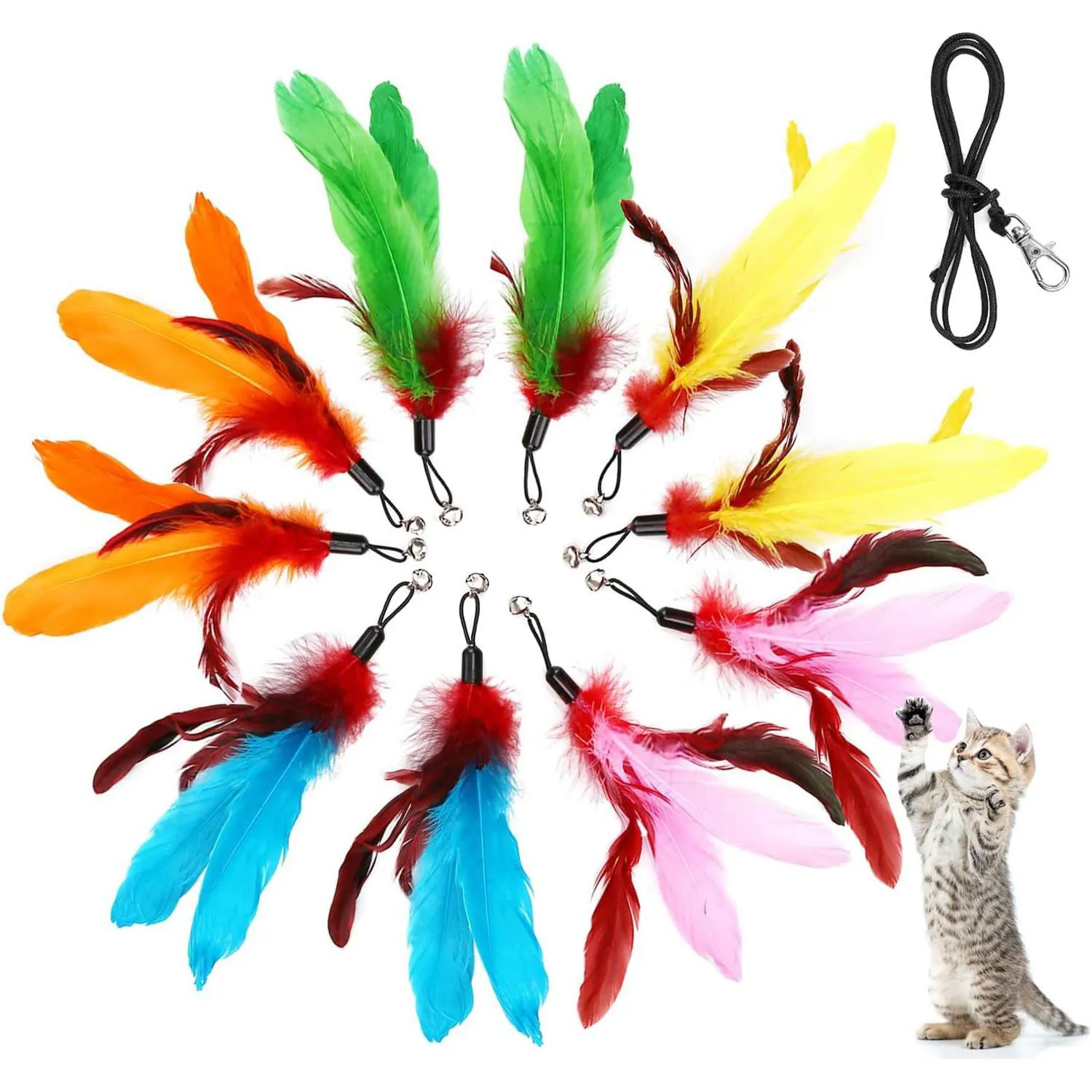 Juguete para Gatos Repuesto Plumas Natural 40 cm Meohui