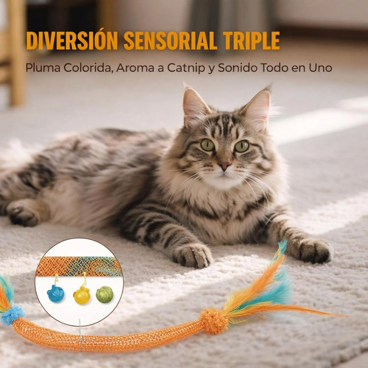 Juguete para Gatos Tubos Hierba Gatera Malla 40 cm PetPrana