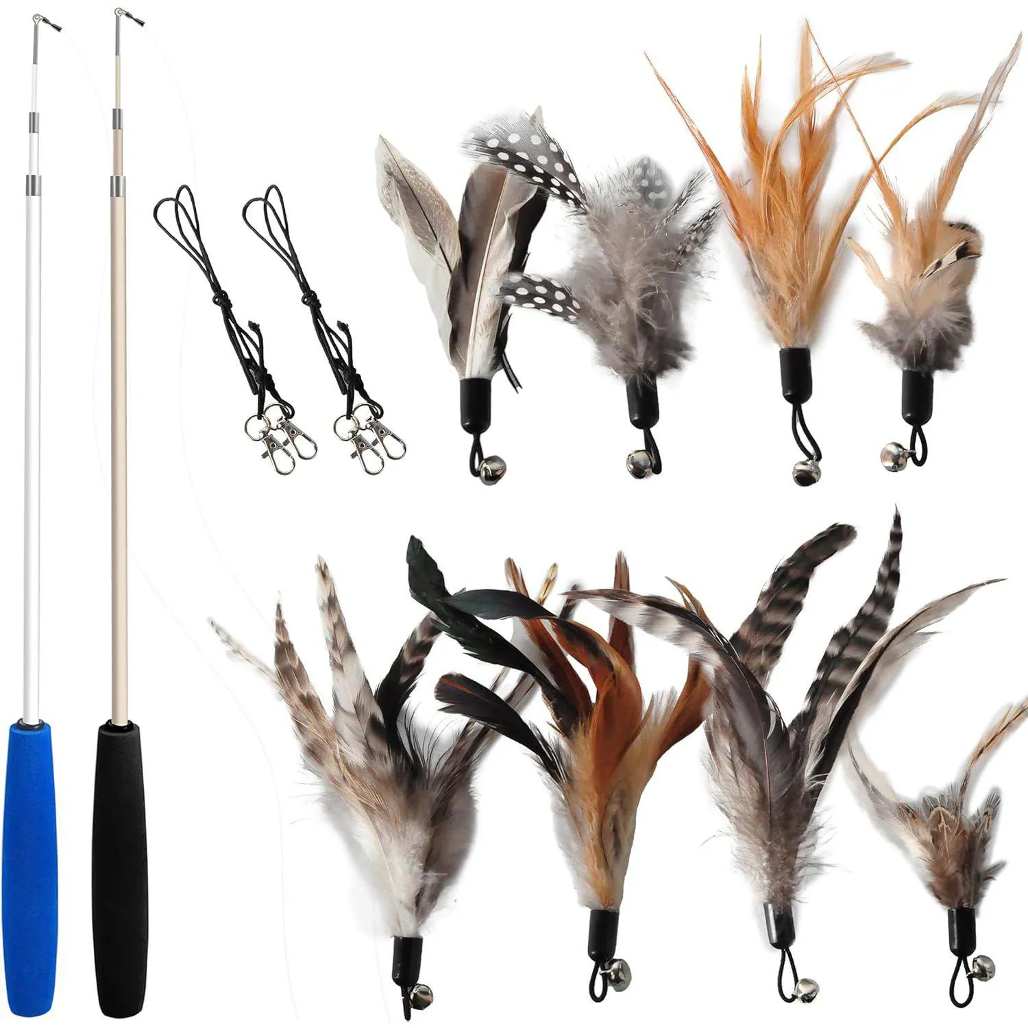 Juguete para Gatos Varita Plumas Natural Interactiva EcoCity