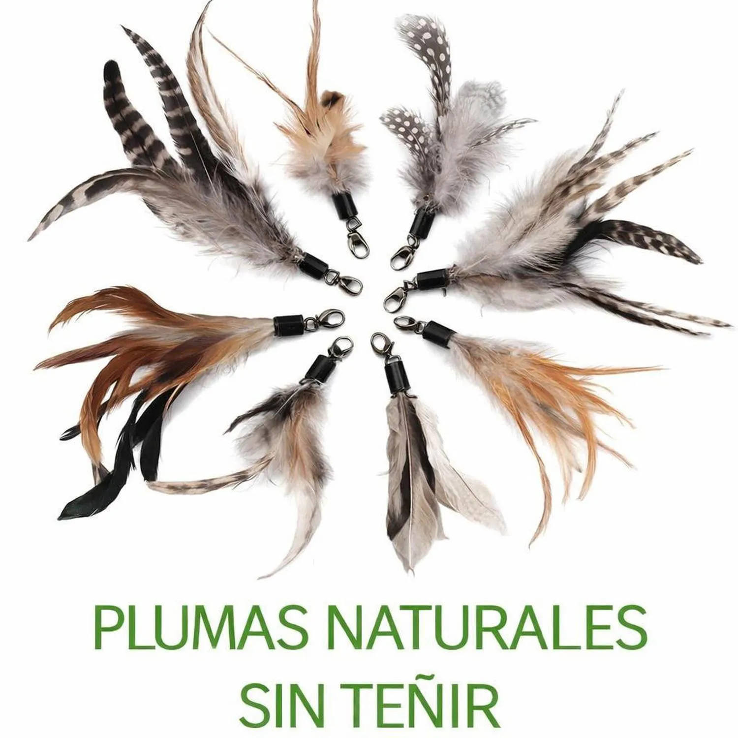 Juguete para Gatos Varita Plumas Natural Interactiva EcoCity 5