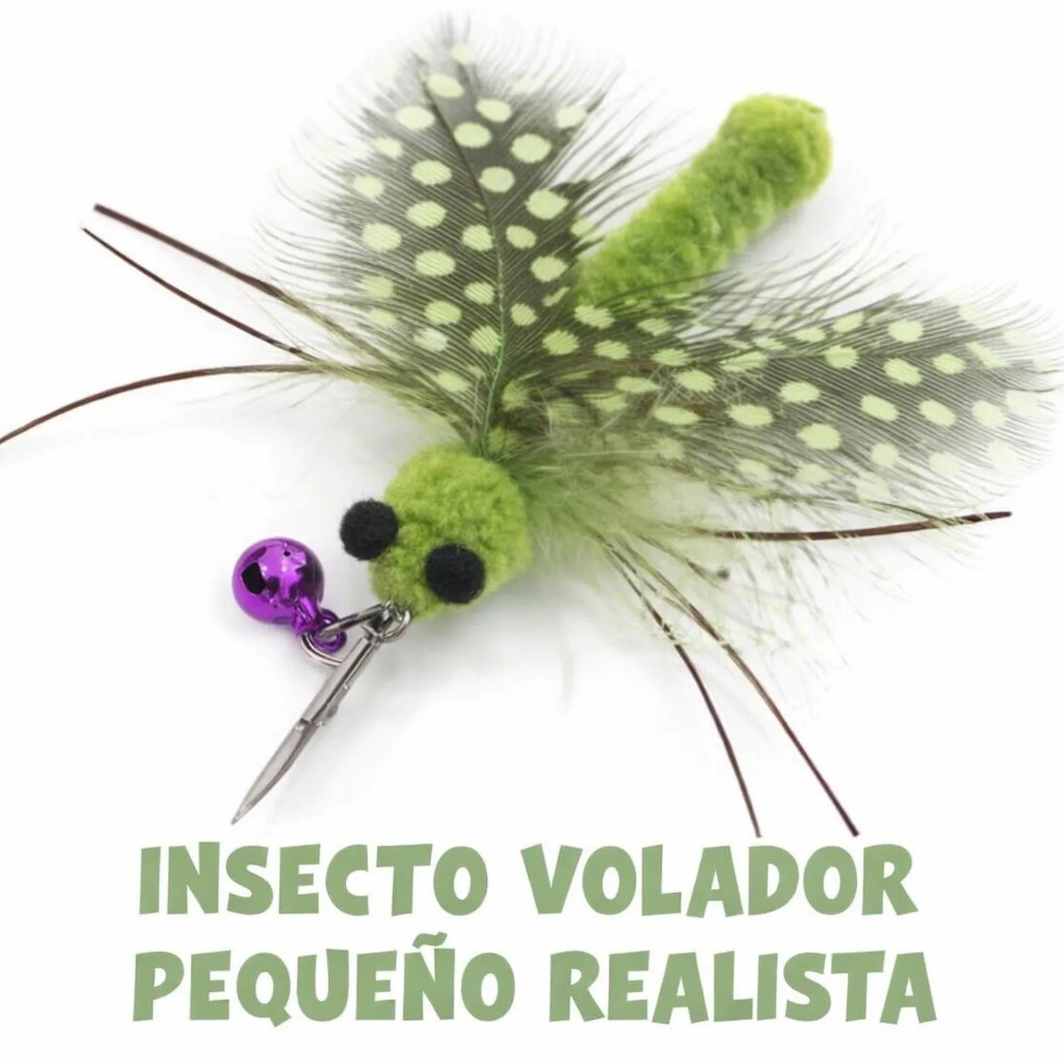 Juguete para Gatos Repuesto Insecto Plumas Interactivo 6 Piezas Songway 3
