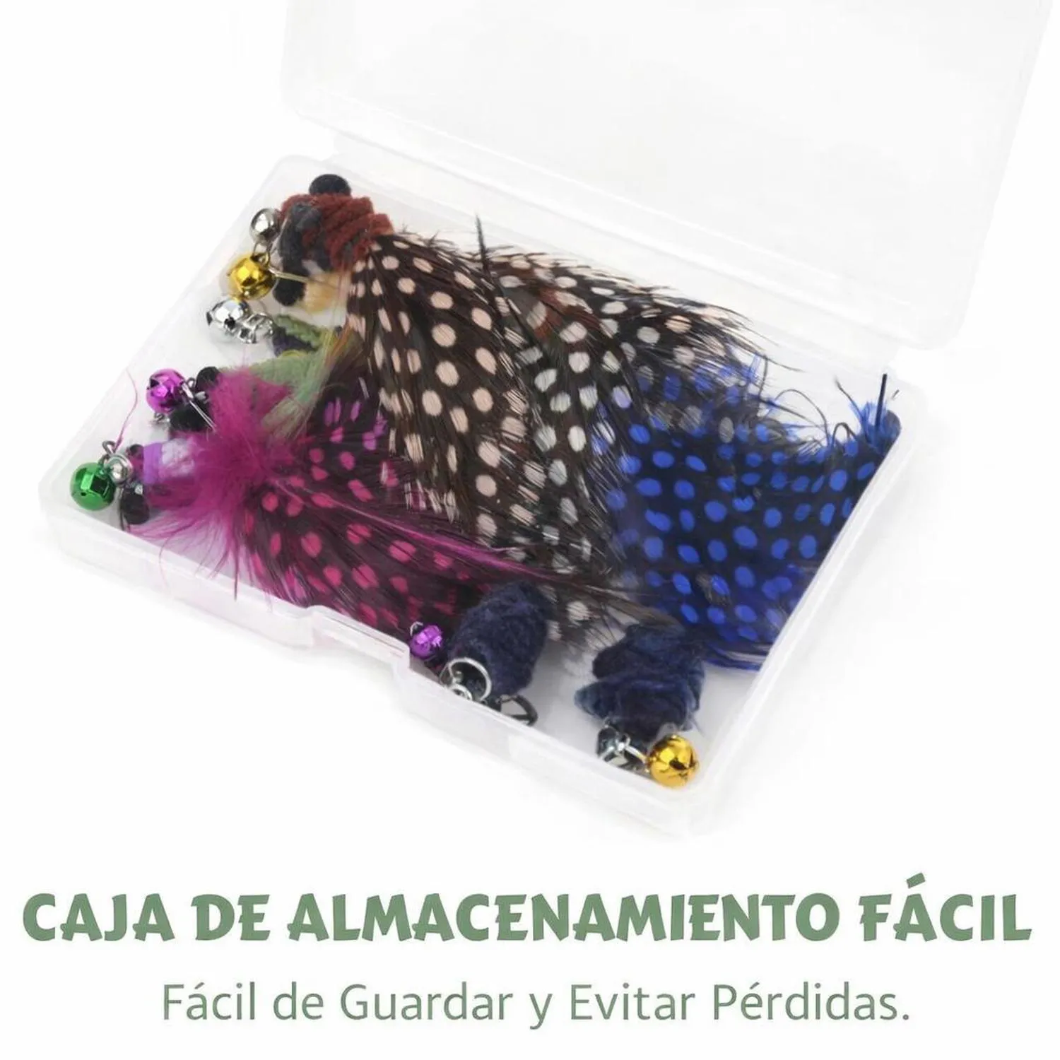 Juguete para Gatos Repuesto Insecto Plumas Interactivo 6 Piezas Songway 5