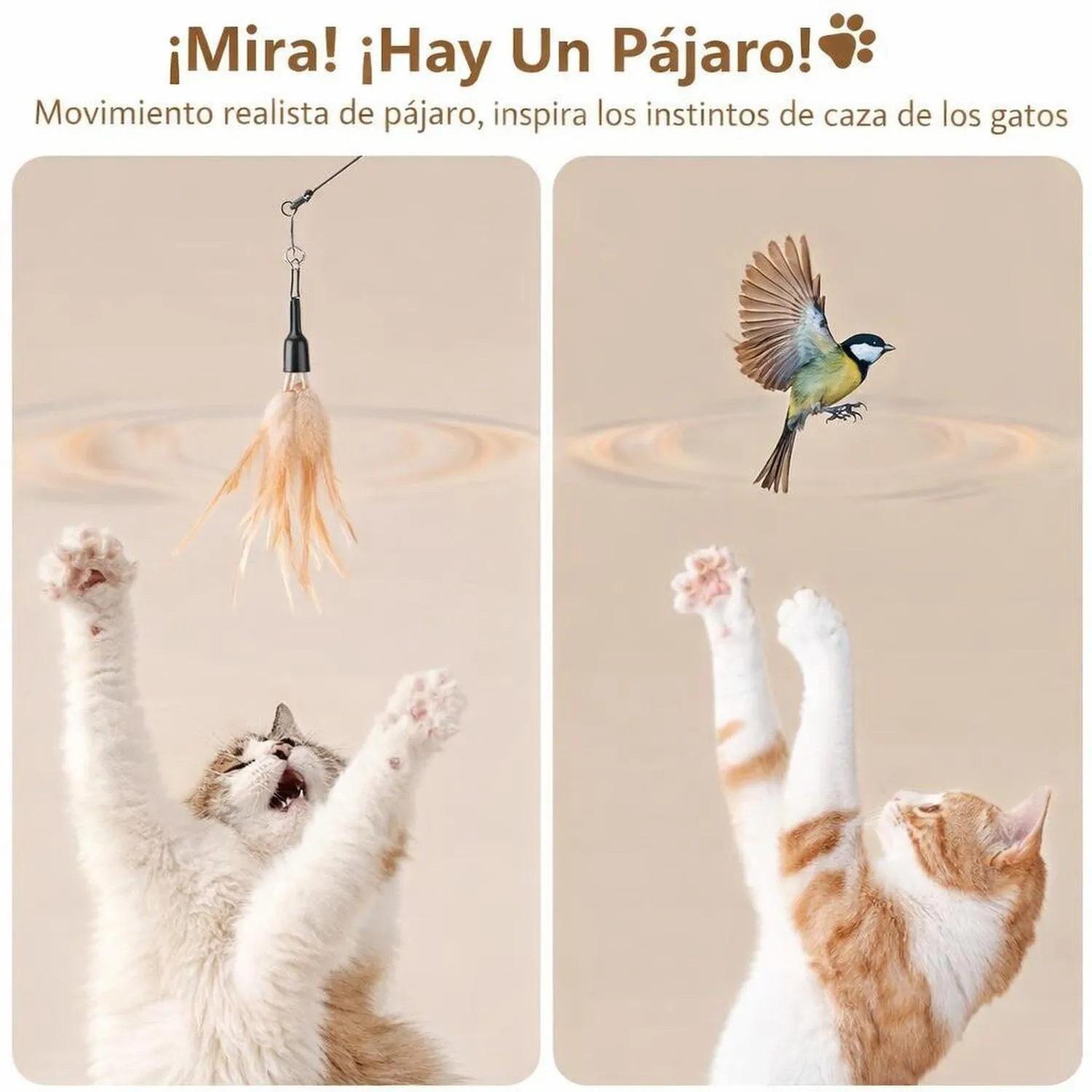 Juguete para Gatos Varita Plumas Interactiva 87.63 cm Pawaboo 4