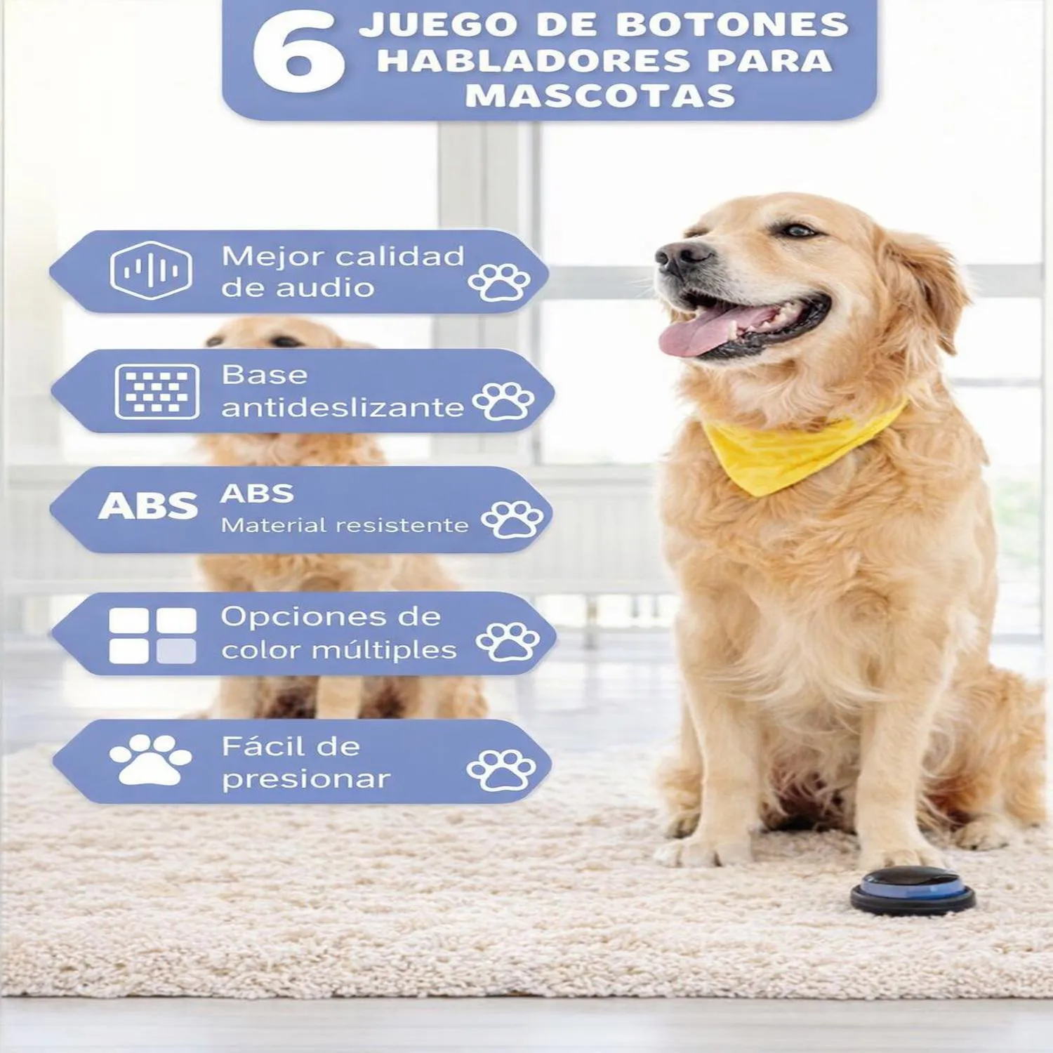 Juguete para Perros Botones Comunicación ABS 6 Unidades Acools