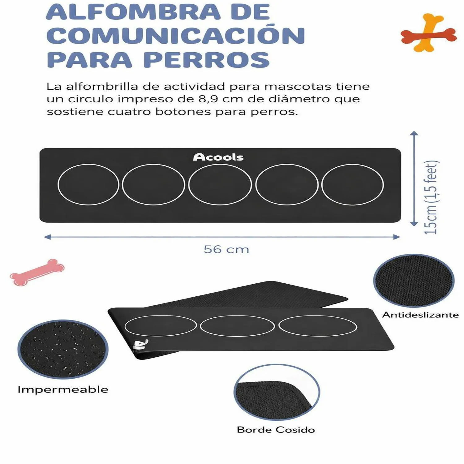 Juguete para Perros Botones Comunicación ABS 6 Unidades Acools 5