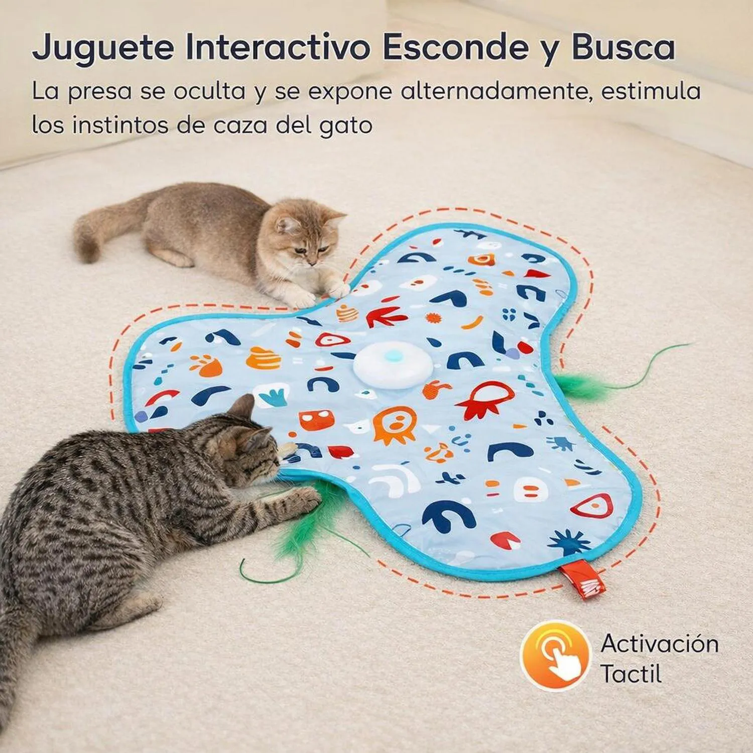 Juguete para Gatos Automático Escondite plumas tela recargable Potaroma
