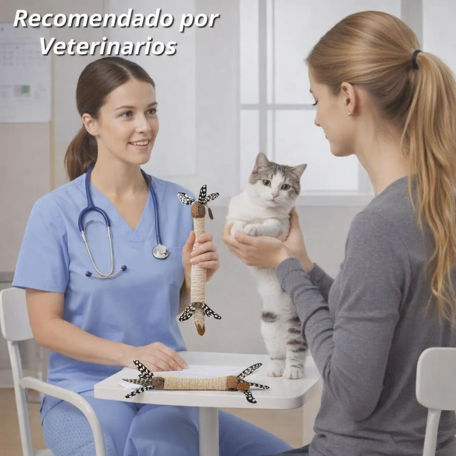 Juguete para Gatos Palito Masticable Plumas Silvervine 3 Piezas Grembeb