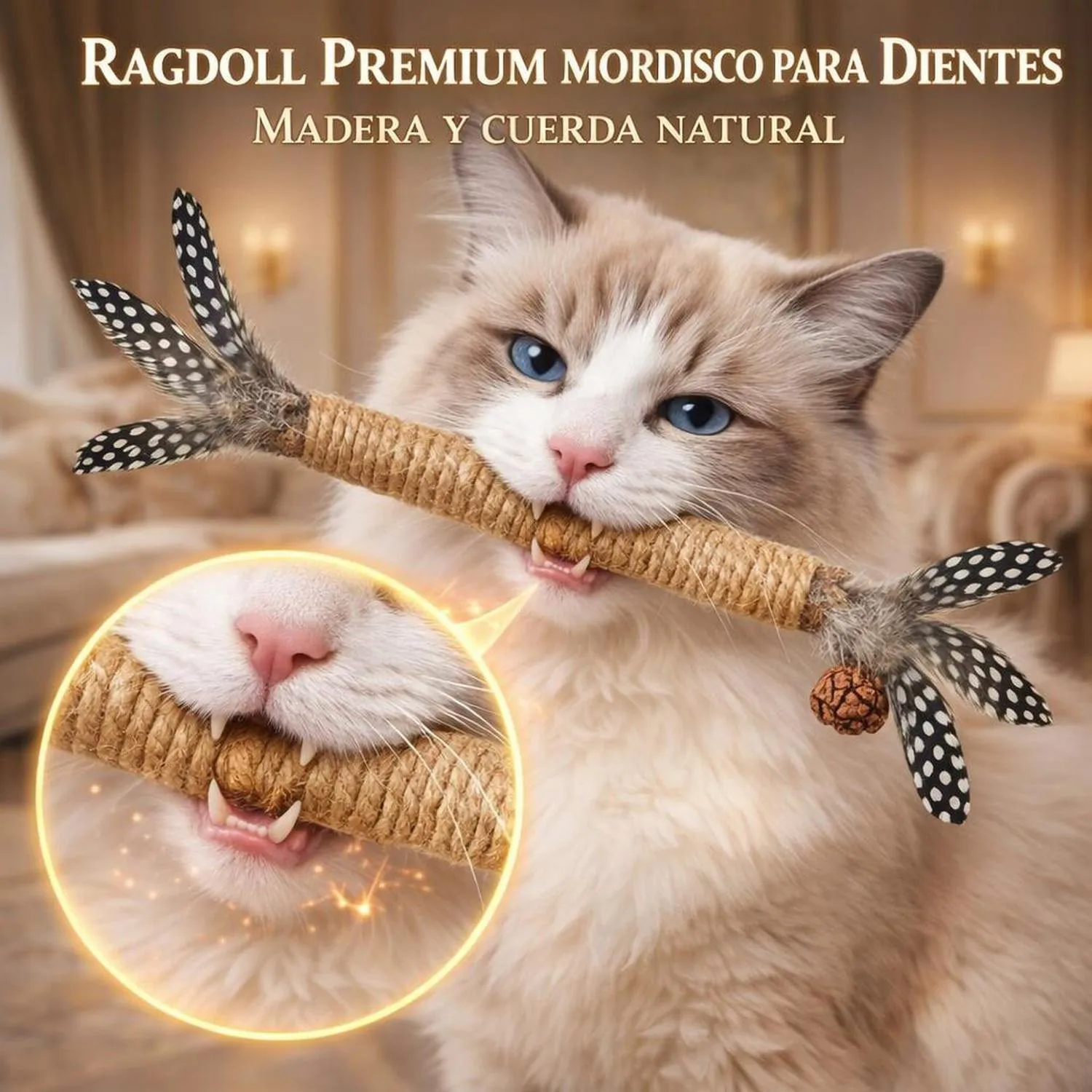 Juguete para Gatos Palito Masticable Plumas Silvervine 3 Piezas Grembeb 4