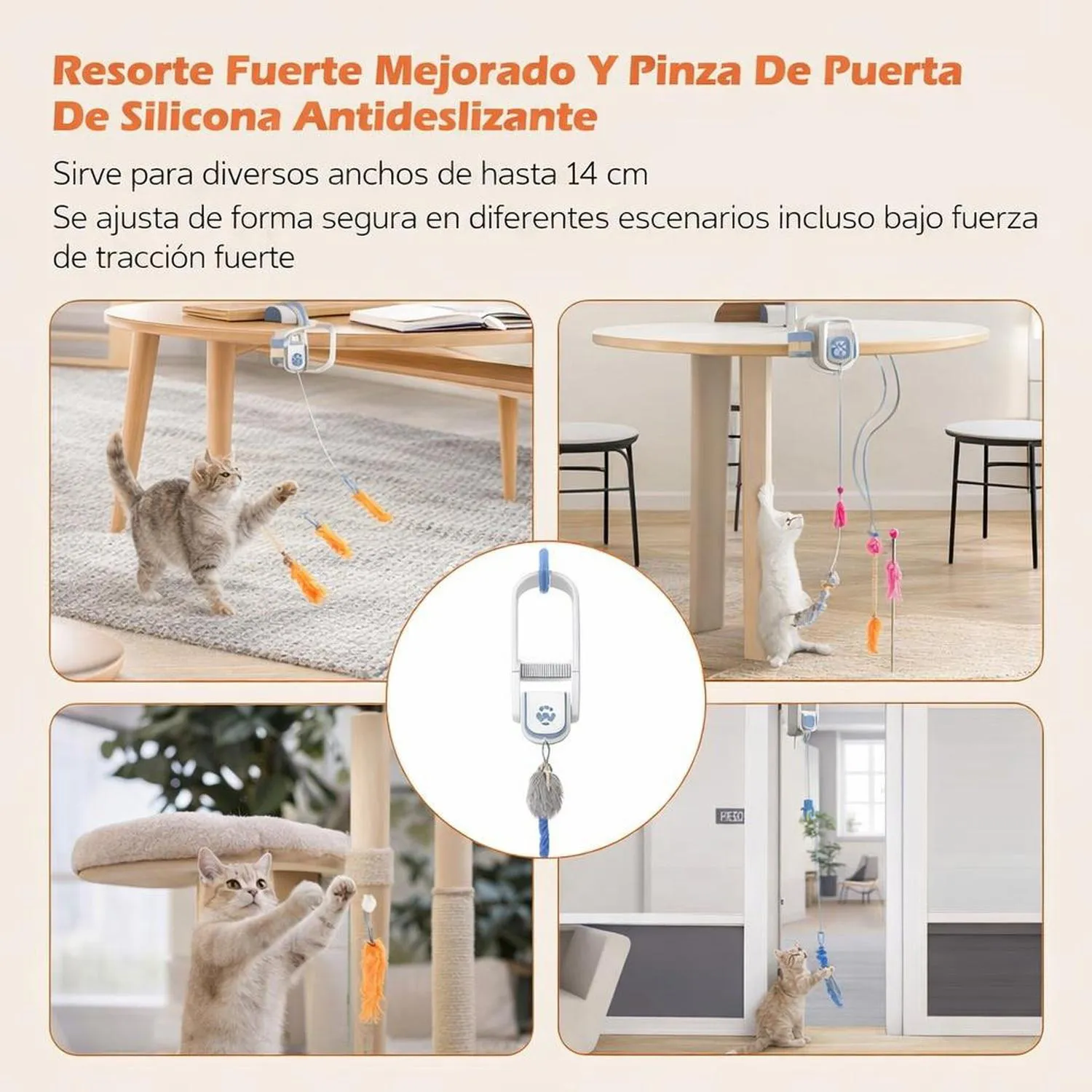 Juguete para Gatos Colgante Pájaro Plumas Interactivo 120 cm Happycode