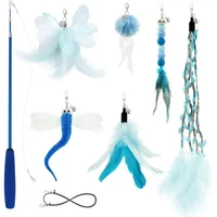 Juguete para Gatos Varita Retráctil Peluche Plumas 96 cm Songway