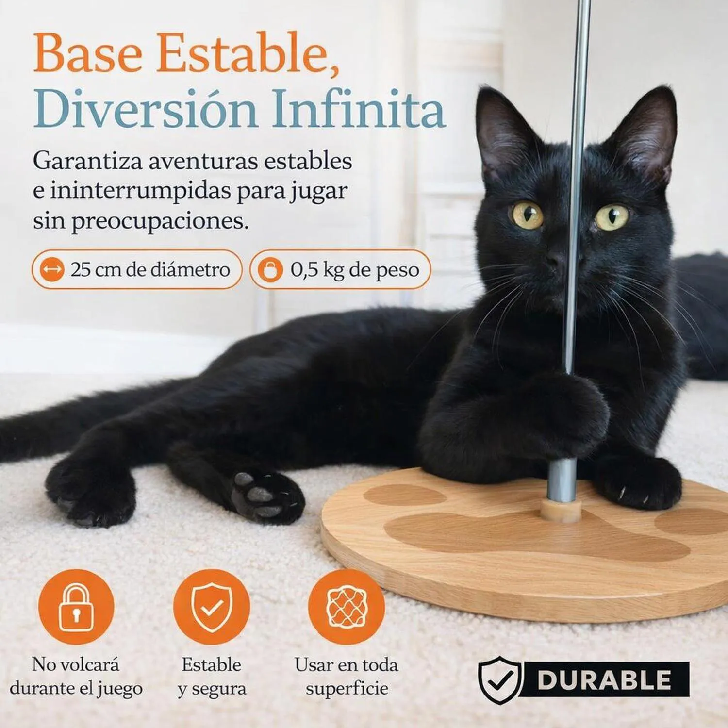 Juguete para Gatos Varita Plumas Ventosa Base Madera 9 Piezas Gadgetsolgy 5