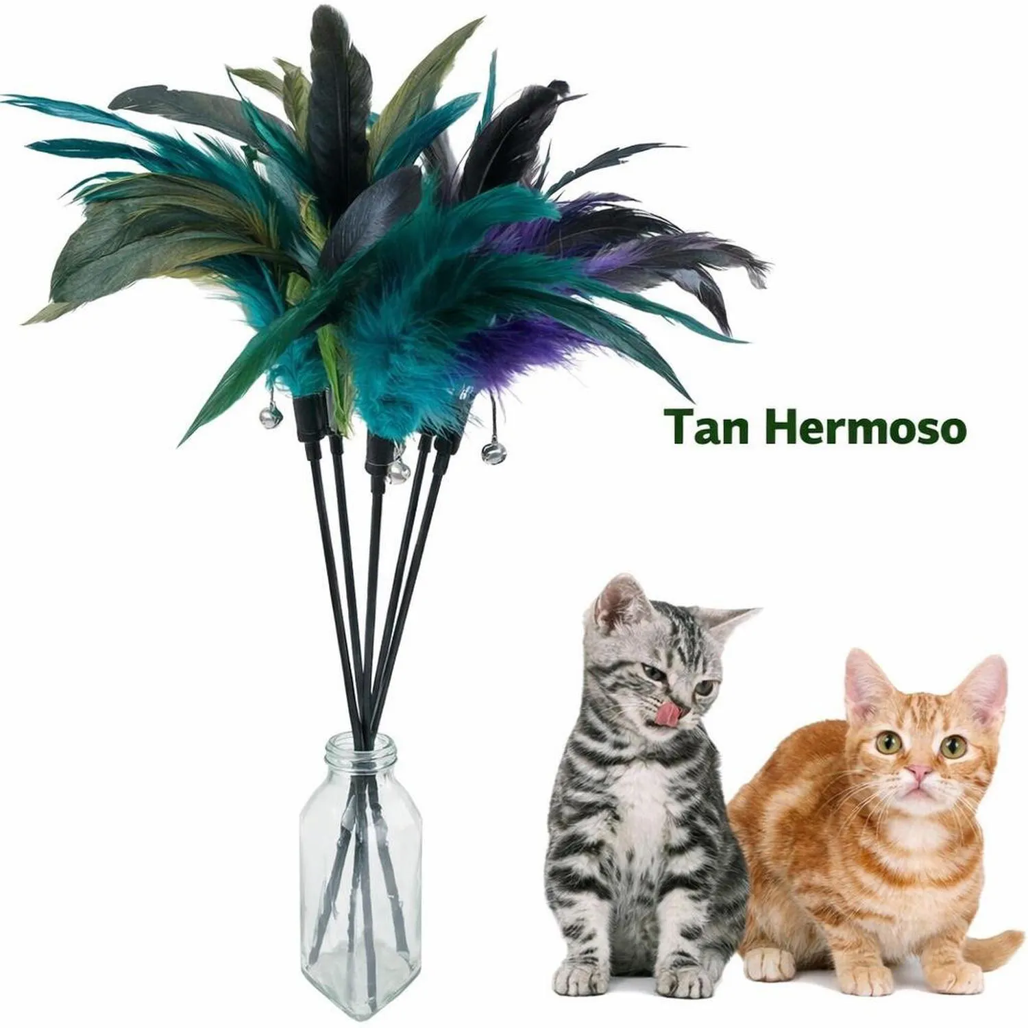 Juguete para Gatos Varita Plumas Interactiva 49 cm Cateness
