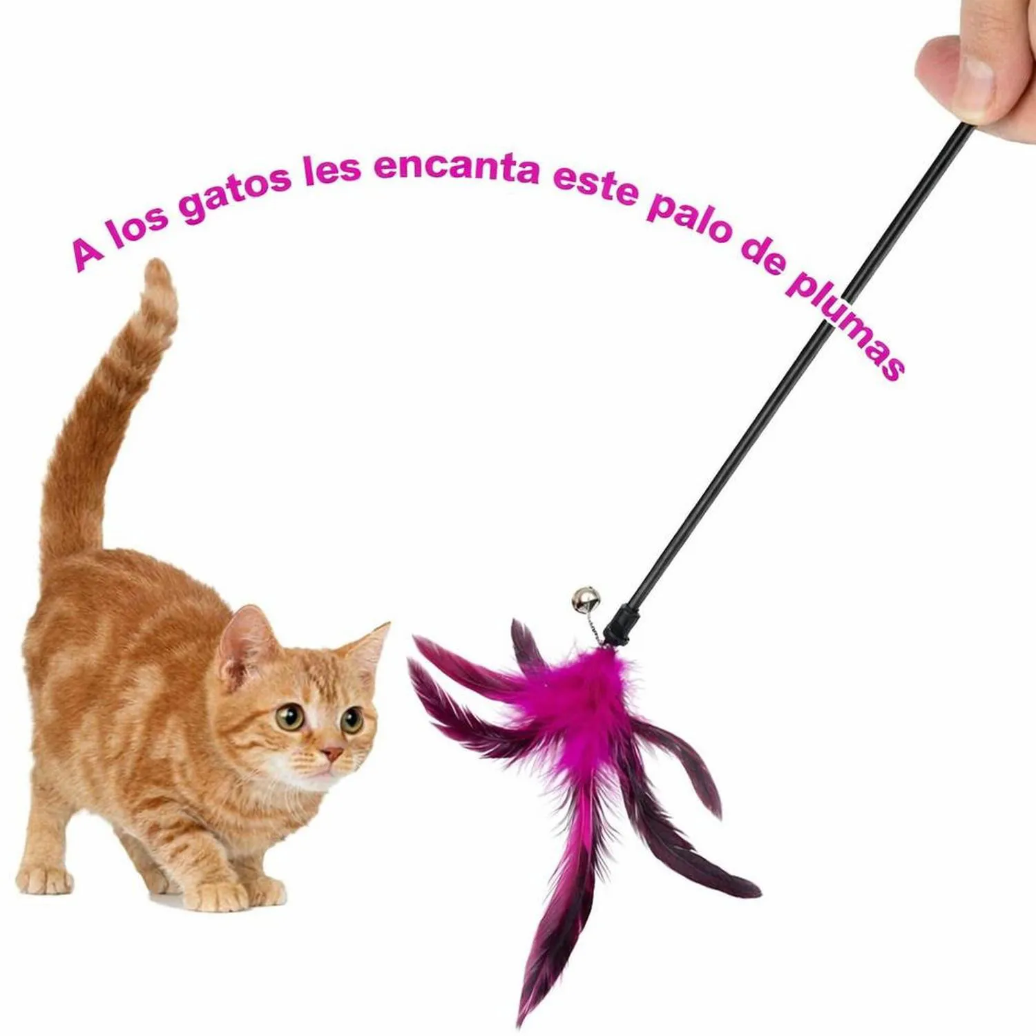 Juguete para Gatos Varita Plumas Interactiva 49 cm Cateness 3