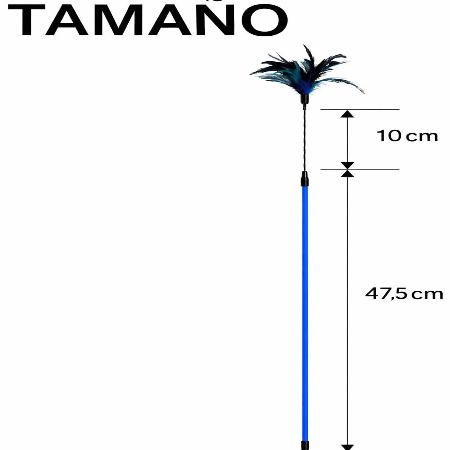 Juguete para Gatos Varita Plumas Interactiva Portátil 50 cm