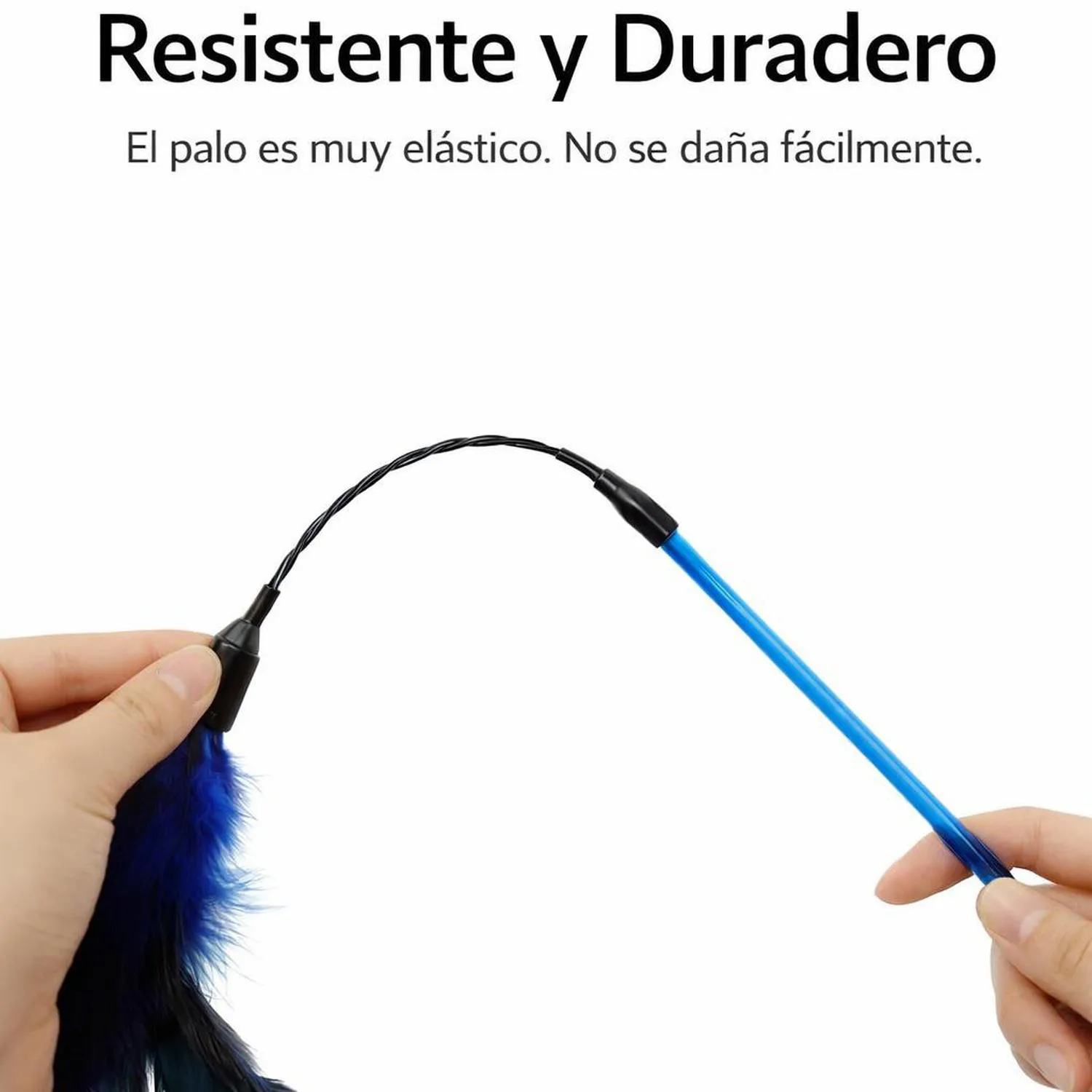 Juguete para Gatos Varita Plumas Interactiva Portátil 50 cm 3