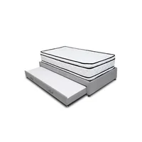 Combo Cama Tarima Nube 140x190 Doble Gris Claro