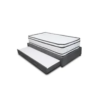 Combo Cama Tarima Nube 140x190 Doble Gris Oscuro