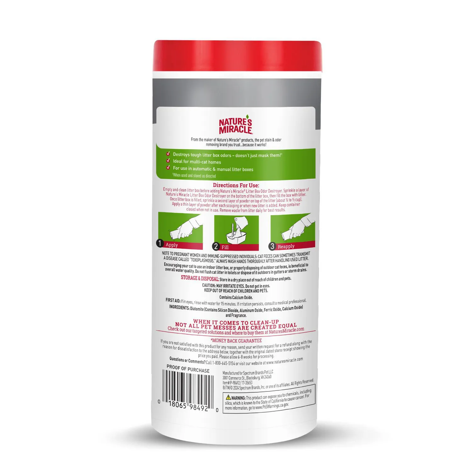 Polvo Destructor De Olores Gato Arenera 567G Natures Miracle 3